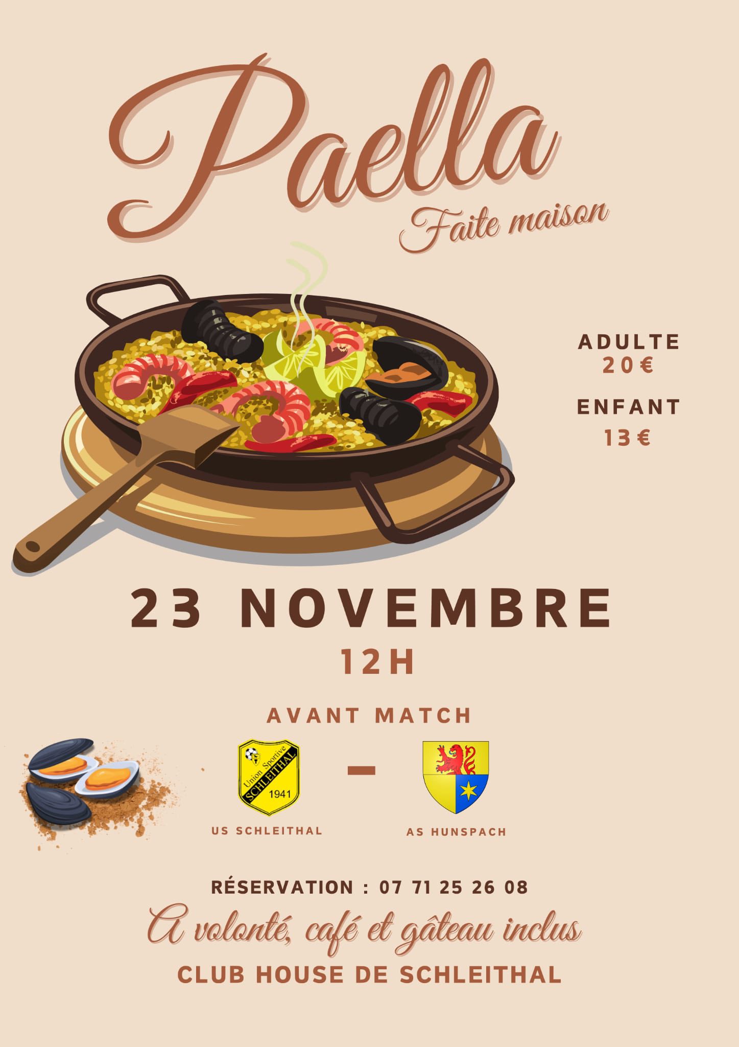 Paella faite maison de l'US Schleithal