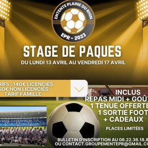 Stage de Pâques de l'Entente de la Plaine du Rhin