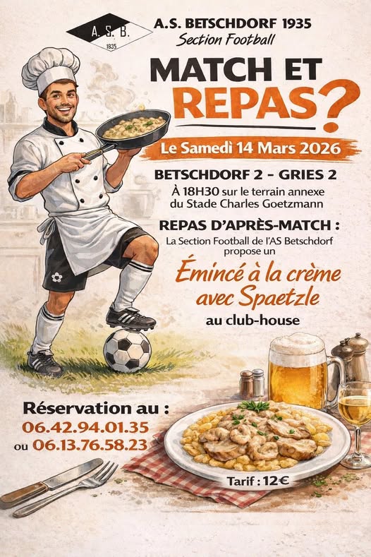 Repas d'après match de l'AS Betschdorf