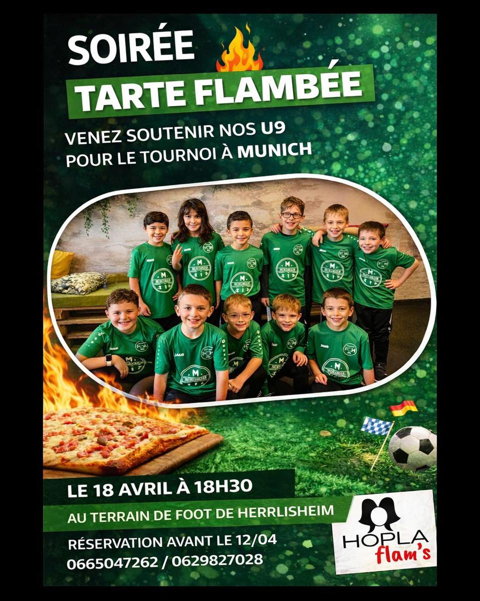 Soirée tartes flambées en faveur des U9 du FC Herrlisheim