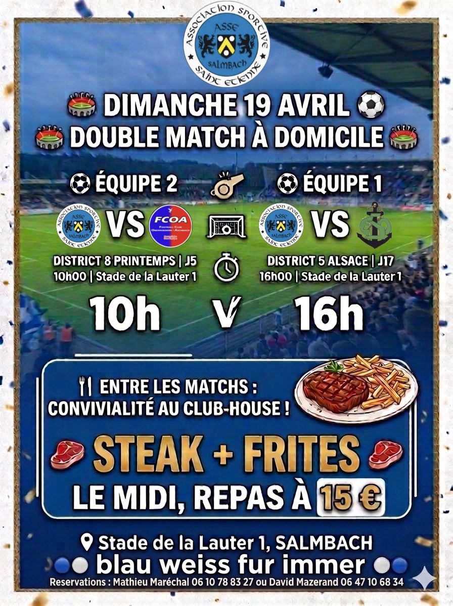 Repas steak/frites de l'AS Salmbach