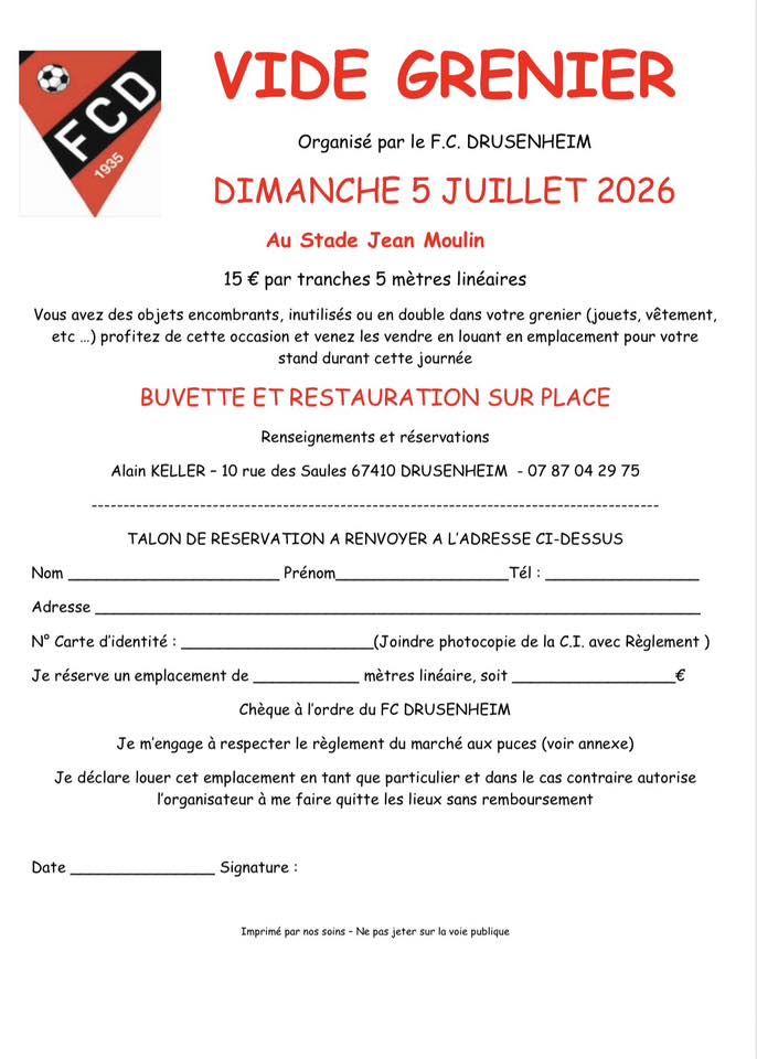 Vide grenier du FC Drusenheim