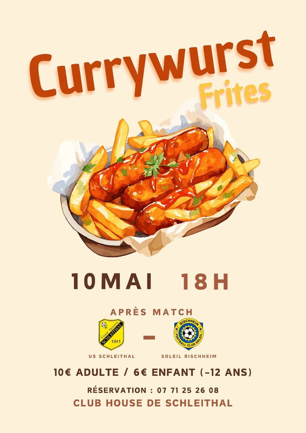 Repas currywurst-frites de l'US Schleithal